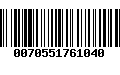 Código de Barras 0070551761040