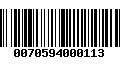 Código de Barras 0070594000113