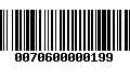 Código de Barras 0070600000199