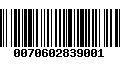 Código de Barras 0070602839001