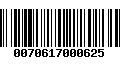 Código de Barras 0070617000625