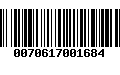 Código de Barras 0070617001684