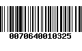 Código de Barras 0070640010325