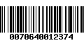 Código de Barras 0070640012374