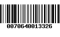 Código de Barras 0070640013326