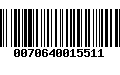 Código de Barras 0070640015511