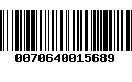 Código de Barras 0070640015689