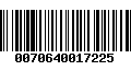 Código de Barras 0070640017225