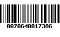 Código de Barras 0070640017386