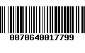 Código de Barras 0070640017799