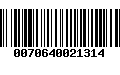 Código de Barras 0070640021314