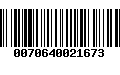 Código de Barras 0070640021673