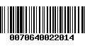 Código de Barras 0070640022014