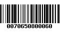 Código de Barras 0070650800060