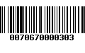 Código de Barras 0070670000303