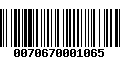 Código de Barras 0070670001065