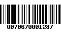 Código de Barras 0070670001287