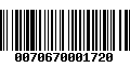 Código de Barras 0070670001720