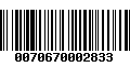 Código de Barras 0070670002833