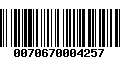 Código de Barras 0070670004257