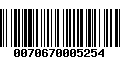 Código de Barras 0070670005254