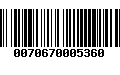 Código de Barras 0070670005360