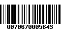 Código de Barras 0070670005643