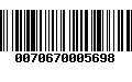 Código de Barras 0070670005698