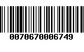 Código de Barras 0070670006749