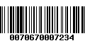 Código de Barras 0070670007234