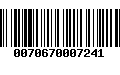 Código de Barras 0070670007241