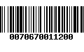 Código de Barras 0070670011200