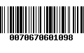 Código de Barras 0070670601098