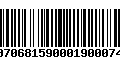 Código de Barras 00706815900019000747