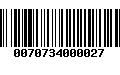 Código de Barras 0070734000027