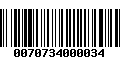 Código de Barras 0070734000034