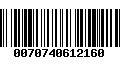 Código de Barras 0070740612160