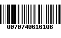 Código de Barras 0070740616106