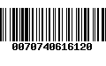 Código de Barras 0070740616120