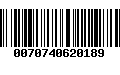 Código de Barras 0070740620189