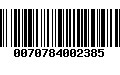 Código de Barras 0070784002385