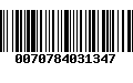Código de Barras 0070784031347