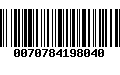 Código de Barras 0070784198040