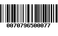 Código de Barras 0070796500077