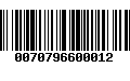 Código de Barras 0070796600012