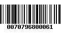 Código de Barras 0070796800061