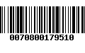 Código de Barras 0070800179510