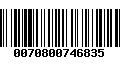 Código de Barras 0070800746835