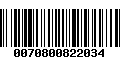 Código de Barras 0070800822034