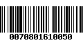 Código de Barras 0070801610050